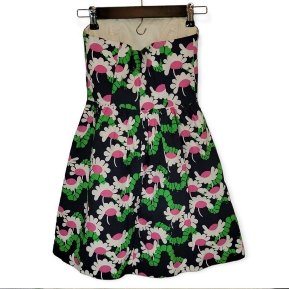 Lilly Pulitzer Floral Strapless Dress Size 0 - Picture 5 of 7
